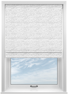 Crushed Velvet, White - Roman Blind